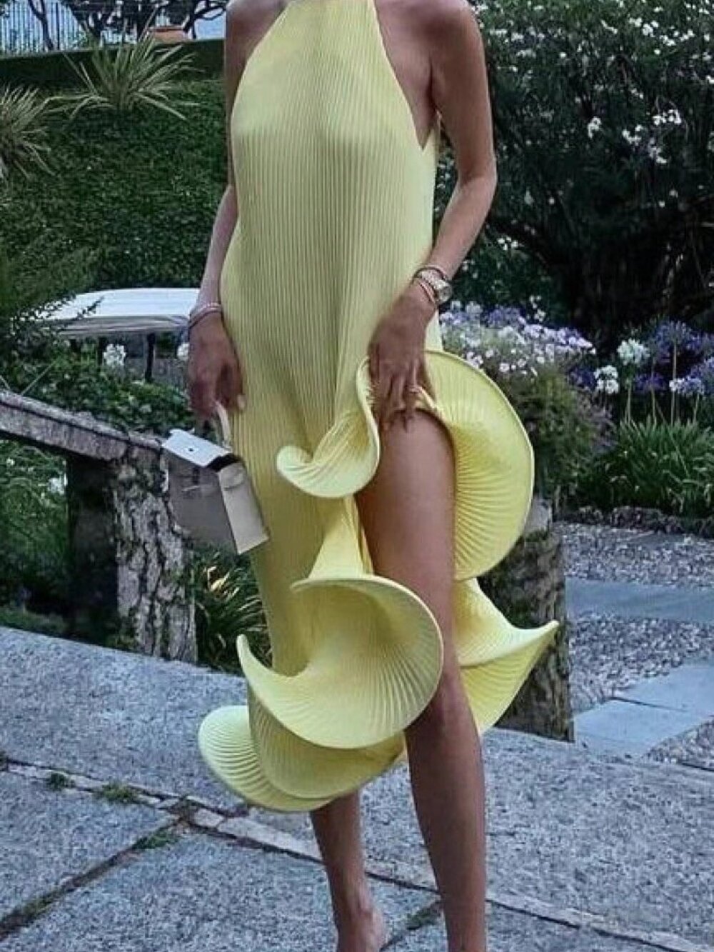 Yellow Casual Women's Western Midi Dress - Picture 3 of 3
